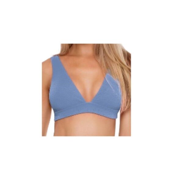 Becca Bonita Halter Bikini Swimsuit Blue Mist Medium Bottoms + D-Cup Top… - Picture 2 of 4